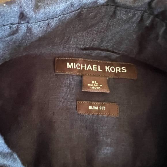 Michael Kors Linen Button-Down Shirt, XL - Picture 6 of 7